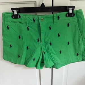 Polo by Ralph Lauren SZ 2 Green and Navy Embroidered Shorts